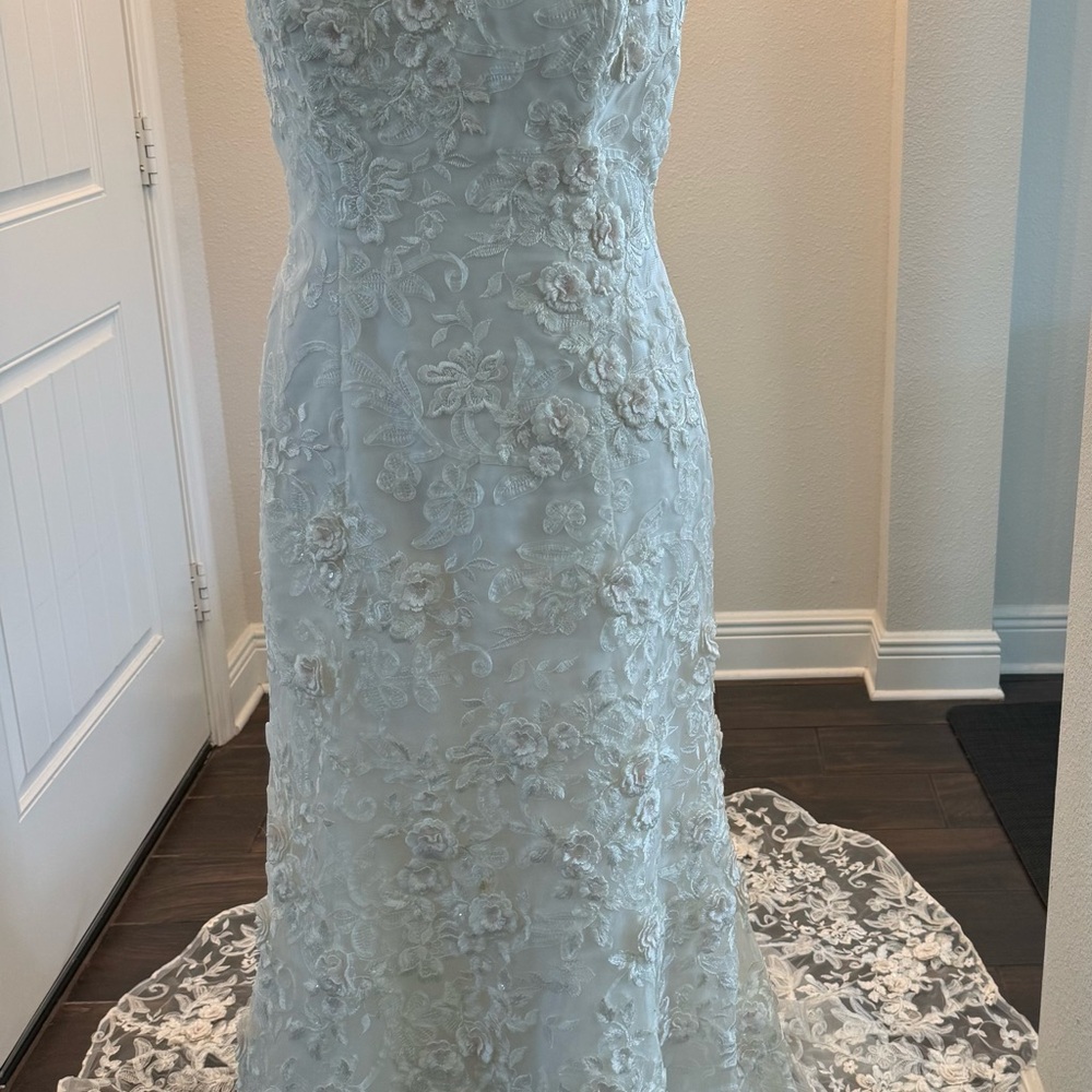 Oleg Cassini White Floral Lace Wedding Dress